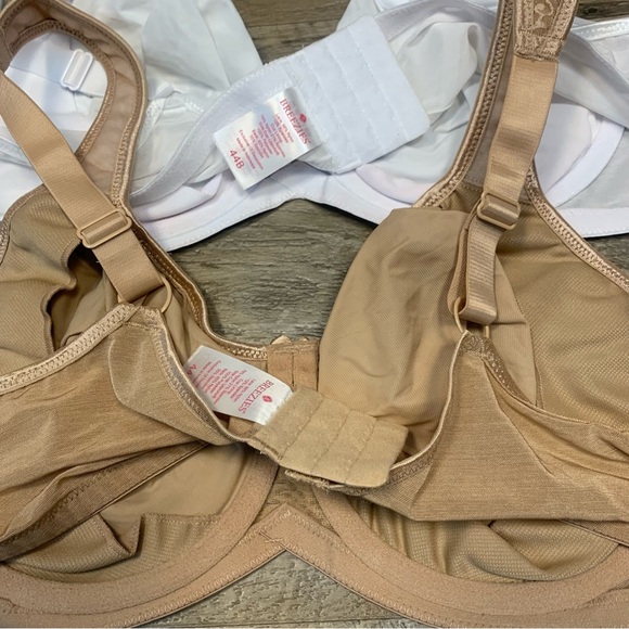 Breezies 2 Underwired Full Coverage Lace Bras White Nude - Picture 11 of 11